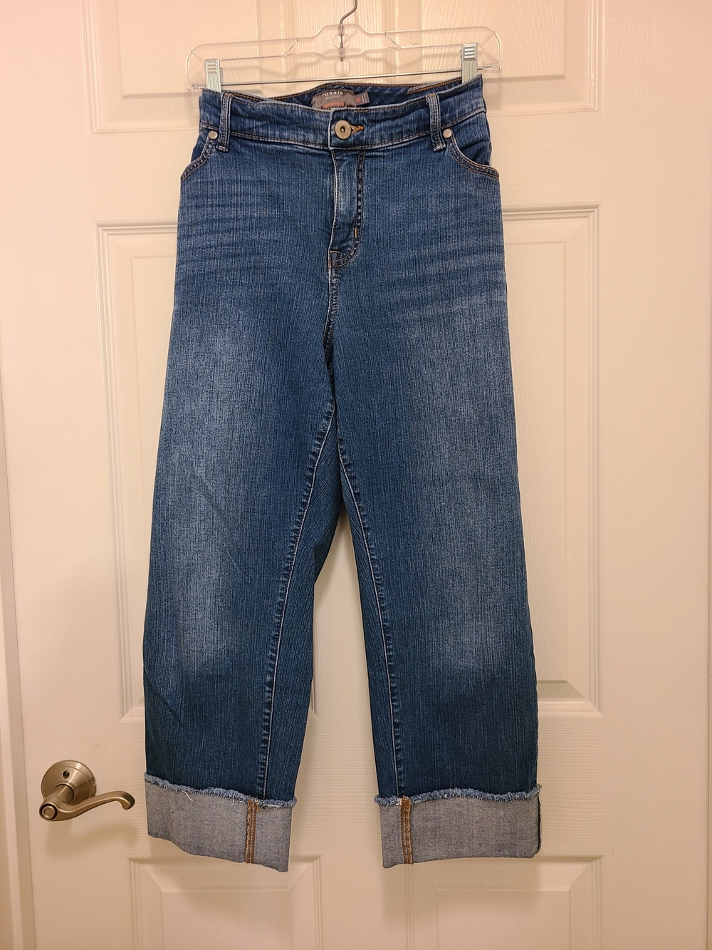 torrid Mid Blue Crop Boyfriend Vintage Stretch Jeans